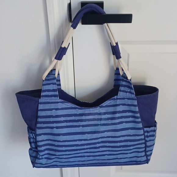 Paul Brent Canvas Beach Tote Bag / Purse With Beaded Starfish - Picture 6 of 16